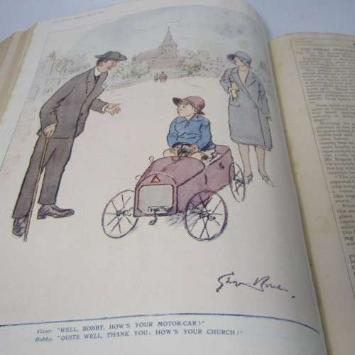 1928 Bound volume of Punch magazine - Jan to June and Jul to Dec - some damage