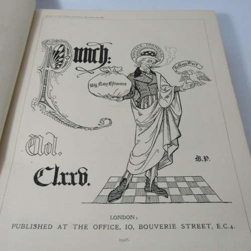 1928 Bound volume of Punch magazine - Jan to June and Jul to Dec - some damage