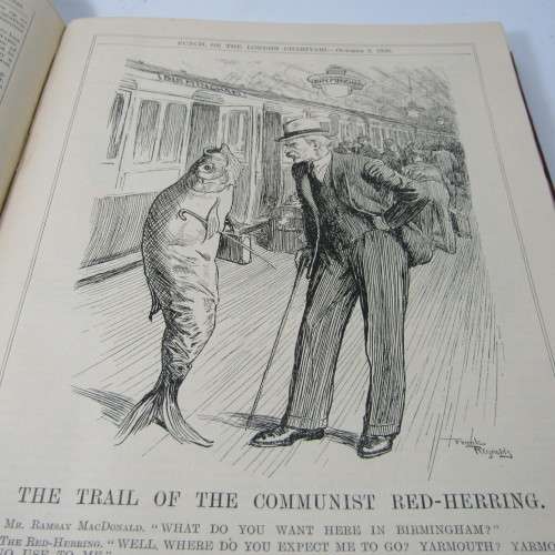 1928 Bound volume of Punch magazine - Jan to June and Jul to Dec - some damage