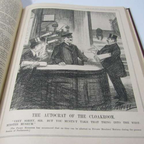 1934 Bound volume of Punch magazine - Jan to June and Jul to Dec - some damage