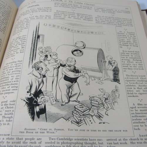 1934 Bound volume of Punch magazine - Jan to June and Jul to Dec - some damage