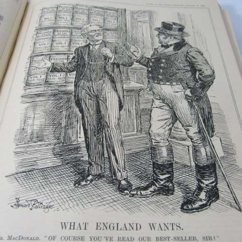 1934 Bound volume of Punch magazine - Jan to June and Jul to Dec - some damage
