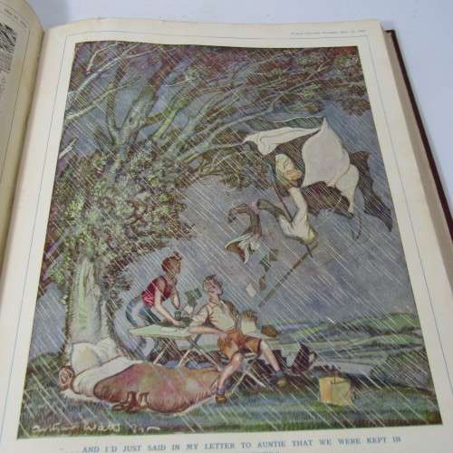 1934 Bound volume of Punch magazine - Jan to June and Jul to Dec - some damage