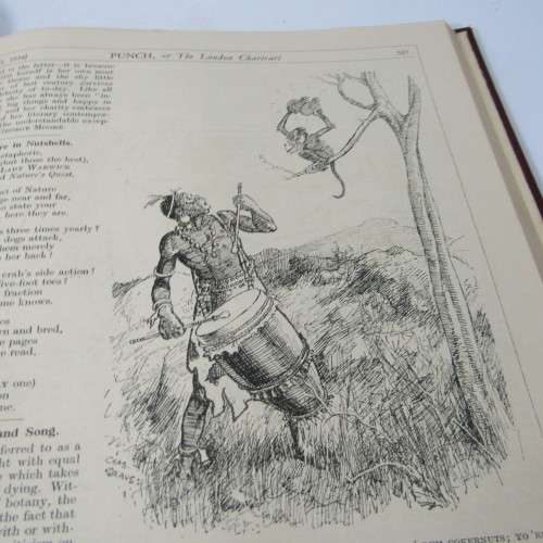 1934 Bound volume of Punch magazine - Jan to June and Jul to Dec - some damage