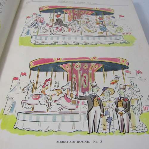 1938 Bound volume of Punch magazine - Jan to June and Jul to Dec - some damage