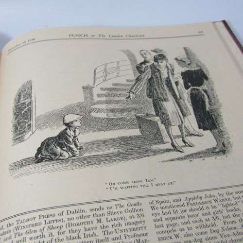 1938 Bound volume of Punch magazine - Jan to June and Jul to Dec - some damage