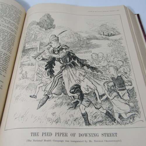 1937 Bound volume of Punch magazine - Jan to June and Jul to Dec - some damage