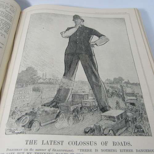 1930 Bound volume of Punch magazine - Jan to June and Jul to Dec - some damage