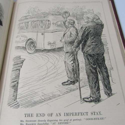 1930 Bound volume of Punch magazine - Jan to June and Jul to Dec - some damage