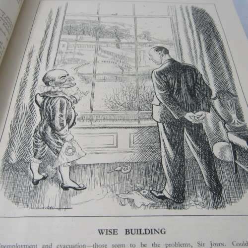 1939 Bound volume of Punch magazine - Jan to June and Jul to Dec - some damage