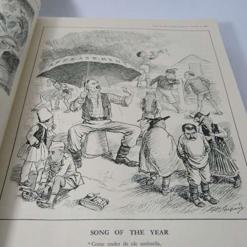 1939 Bound volume of Punch magazine - Jan to June and Jul to Dec - some damage