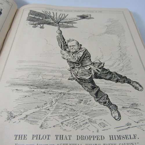1927 Bound volume of Punch magazine - Jan to June and Jul to Dec - some damage