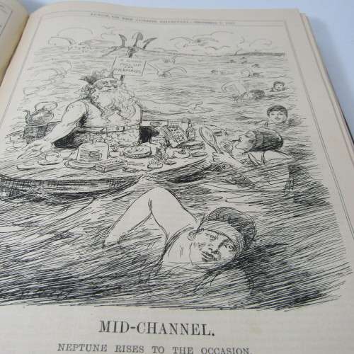 1927 Bound volume of Punch magazine - Jan to June and Jul to Dec - some damage