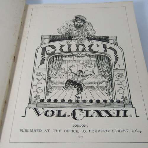 1927 Bound volume of Punch magazine - Jan to June and Jul to Dec - some damage