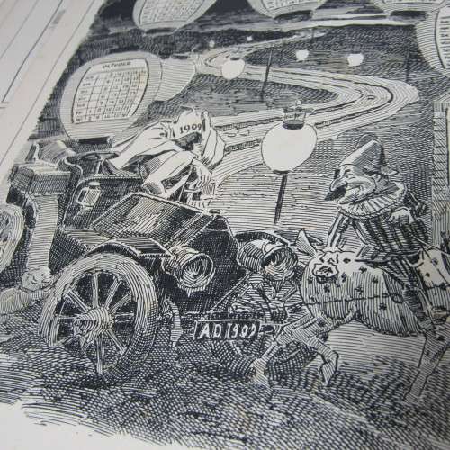1909 Bound Volume of Punch magazine - some damage
