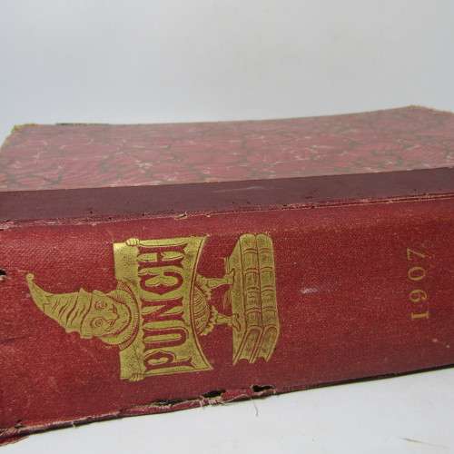 1907 Bound Volume of Punch magazine - some damage