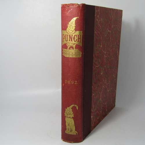 1892 Bound volume of Punch magazine - some damage