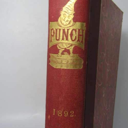 1892 Bound volume of Punch magazine - some damage