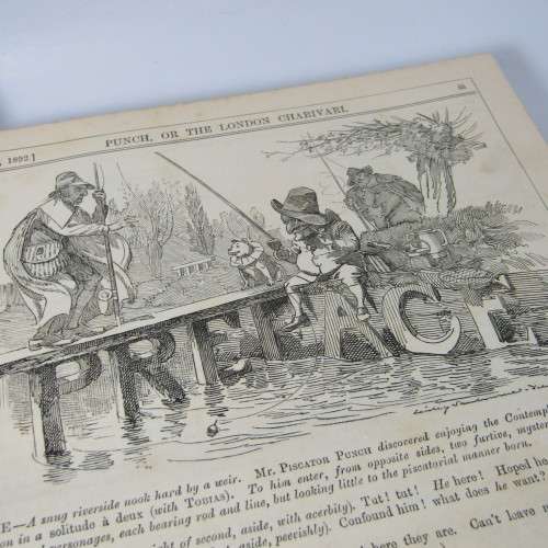 1892 Bound volume of Punch magazine - some damage