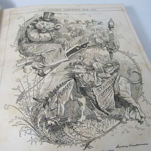 1892 Bound volume of Punch magazine - some damage