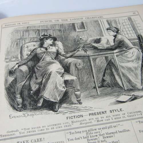 1892 Bound volume of Punch magazine - some damage