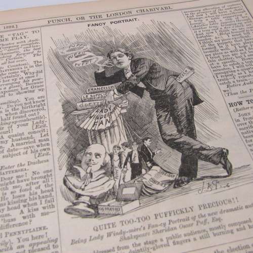 1892 Bound volume of Punch magazine - some damage