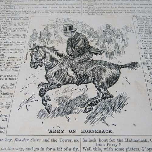 1890 Bound volume of Punch magazine - some damage