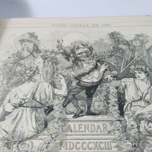 1893 Bound volume of Punch magazine - some damage
