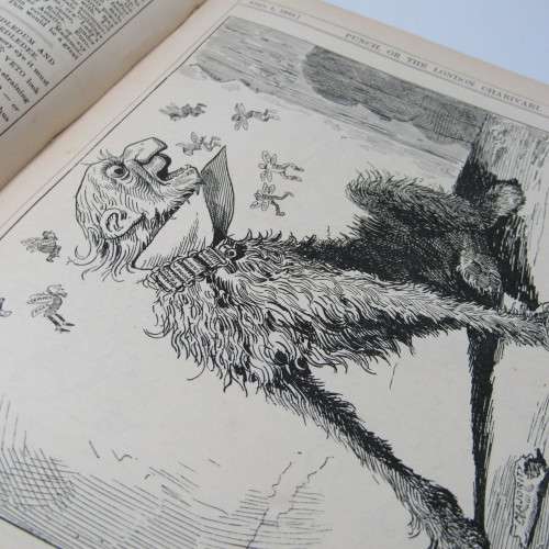 1893 Bound volume of Punch magazine - some damage