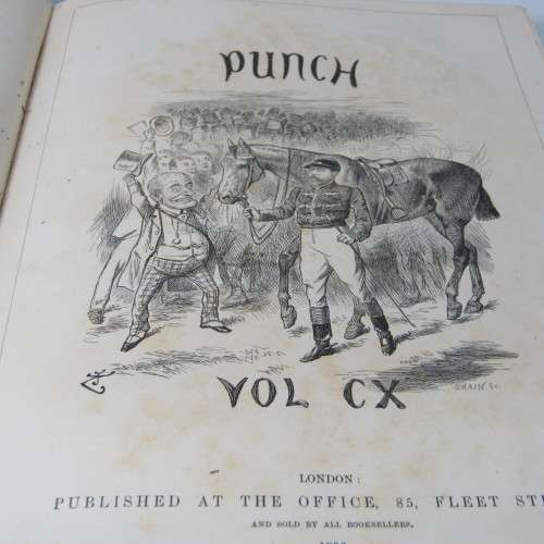 1896 Bound volume of Punch magazine - some damage