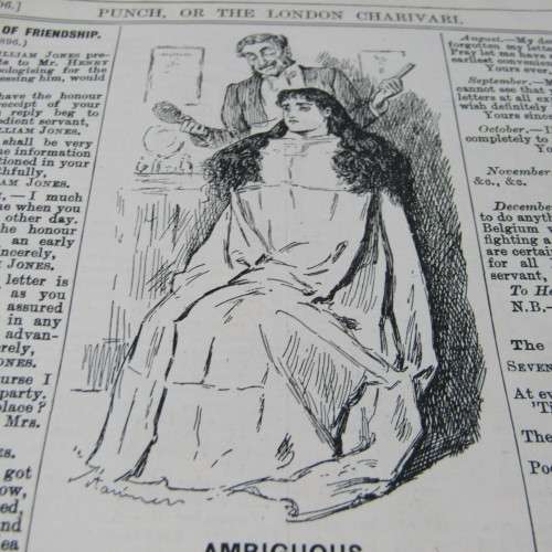 1896 Bound volume of Punch magazine - some damage