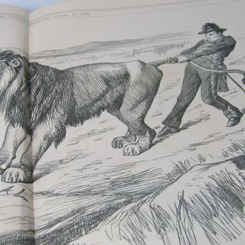 1896 Bound volume of Punch magazine - some damage
