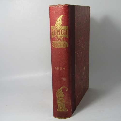1894 Bound volume of Punch magazine - some damage