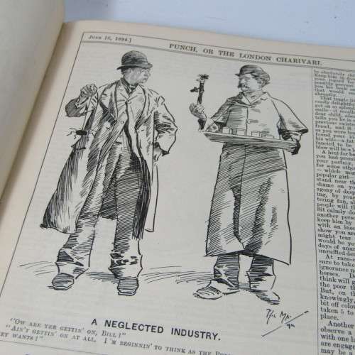 1894 Bound volume of Punch magazine - some damage