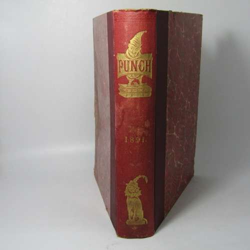 1891 Bound volume of Punch magazine - some damage