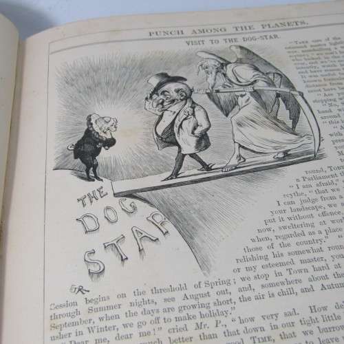 1891 Bound volume of Punch magazine - some damage