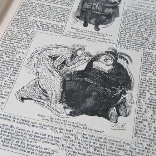 1891 Bound volume of Punch magazine - some damage