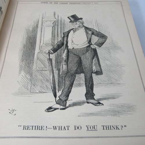 1891 Bound volume of Punch magazine - some damage