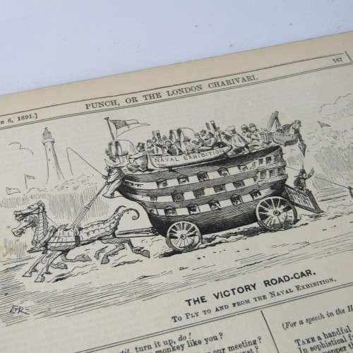 1891 Bound volume of Punch magazine - some damage