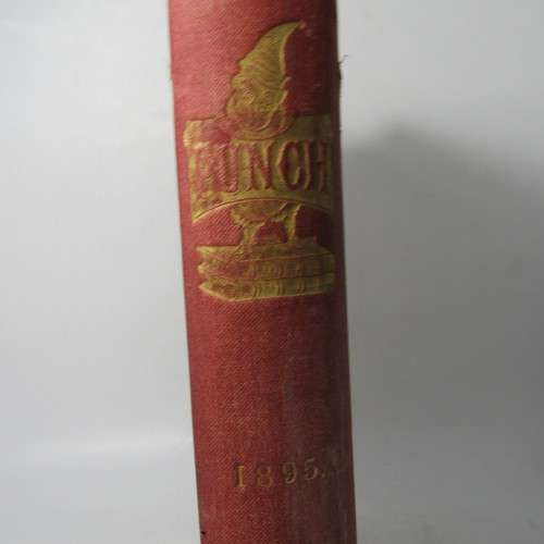 1895 Bound volume of Punch magazine - some damage