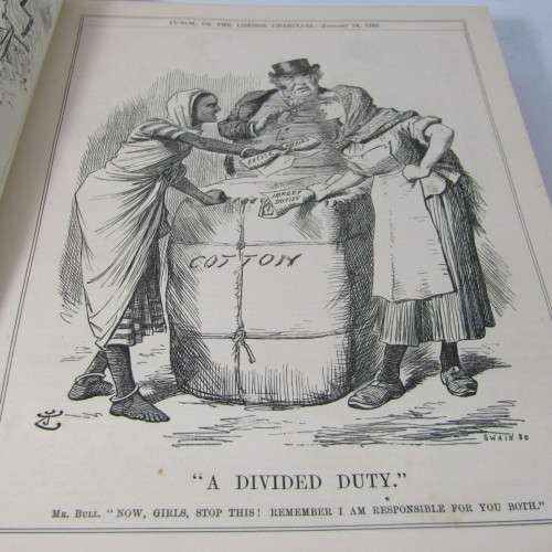 1895 Bound volume of Punch magazine - some damage