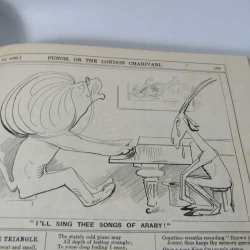 1895 Bound volume of Punch magazine - some damage