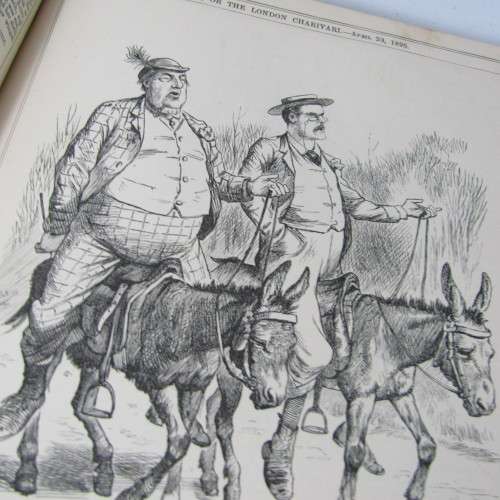 1895 Bound volume of Punch magazine - some damage