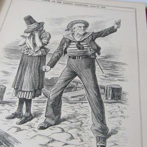 1895 Bound volume of Punch magazine - some damage