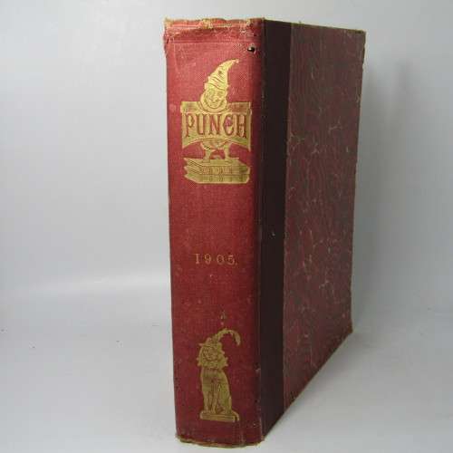 1905 Bound volume of Punch magazine - some damage