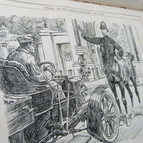 1905 Bound volume of Punch magazine - some damage