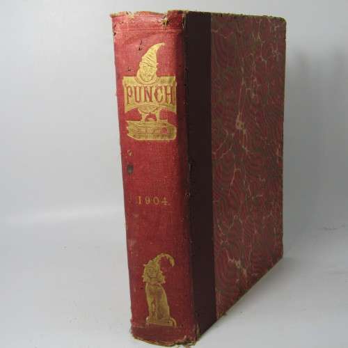 1904 Bound volume of Punch magazine - some damage