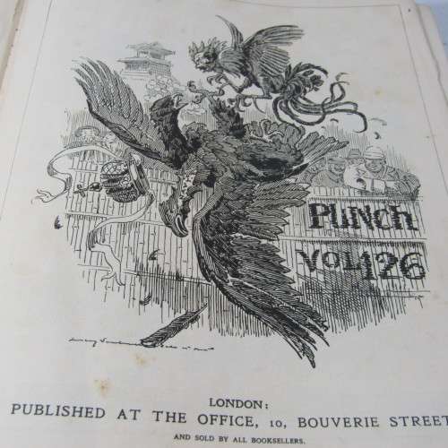 1904 Bound volume of Punch magazine - some damage