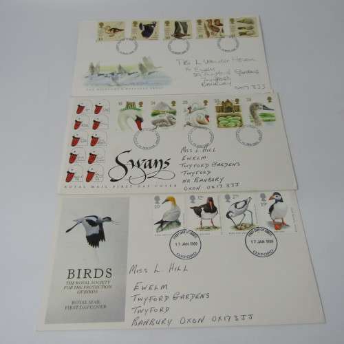 Lot of 4 Great Britain First Day Covers with Birds
