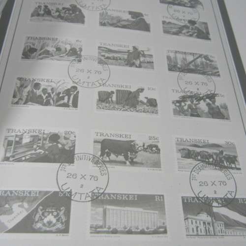 Transkei Slide-in pre printed stamp album with first lot of mint stamps